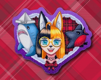 CakeJumper and Friends  - Glitter Laminate Sticker - Fanmade Merch