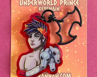 Underworld Prince - Red Double-Sided Acrylic Keychain - Hades 2 Inspired