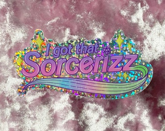 Sorcerizz - Holographic Sticker - cute gift for Dungeons & Dragons player, sorcerer, charisma caster