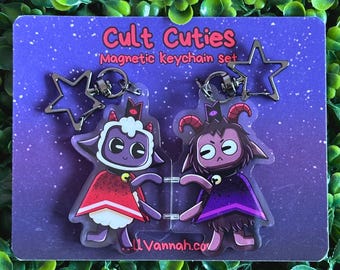 Cult Cuties - Magnetic Acrylic Keychain set - Cult of the Lamb inspired