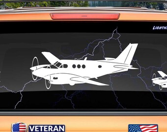Decal of T-44 Pegasus (Angle 1 Left) Vinyl Sticker, Navy Trainer | Aviation Gift | C90 Beechcraft | USN T-44C