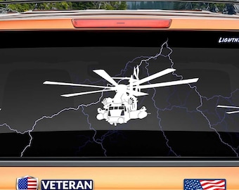 MH-53 Pave Low ( Angle 3 ) Vinyl Decal | USAF Military Helicopter Sticker | Aircrew Gift | MH53J Veteran Made