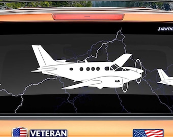 Decal of T-44 Pegasus (Angle 2 Right) Vinyl Sticker, Navy Trainer | Aviation Gift | C90 Beechcraft | USN T-44C