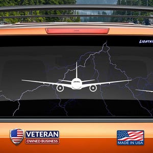 Decal of 777-300ER (Front 1) Vinyl Sticker, Aviation Gift. Product not approved or licensed by The Boeing Company.