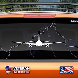 Decal of 767-400 (Front 1) Vinyl Sticker, Aviation Gift. Product not approved or licensed by The Boeing Company.