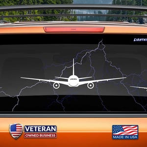 Decal of 777-200 (Front 1) Vinyl Sticker, Aviation Gift. Product not approved or licensed by The Boeing Company.