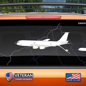Decal of a KC-135R (Side 1) Vinyl Sticker, Stratotanker, USAF, KC-135 KC135 Gift. Product not endorsed, approved or licensed by Boeing.