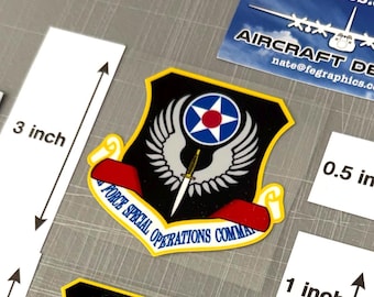 AFSOC Command Decal (Full Color) Red Scarf Version (fegraphics original) | Air Force Special Operations Command Patch UV Dtf Sticker