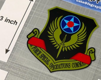 AFSOC Command Decal (Subdued) | Red Scarf Version (fegraphics original) | Air Force Special Operations Command Patch UV Dtf Sticker