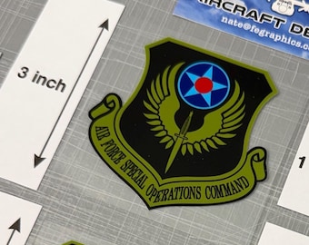 AFSOC Command Decal (Subdued) | Air Force Special Operations Command Patch UV Dtf Sticker