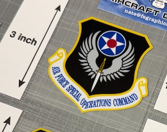 AFSOC Command Decal (Full Color) | Air Force Special Operations Command Patch UV Dtf Sticker