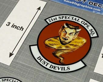 21st SOS Decal | USAF Special Operations Squadron Patch UV Dtf Sticker | Dust Devils
