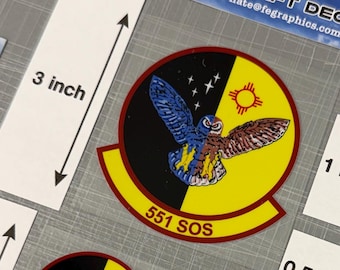 551st SOS Decal (Version 2) | USAF Special Operations Squadron Patch UV Dtf Sticker