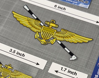 Naval Aviator Wings Tailhook (New Style) Decal | USN Navy Pilot Badge UV Dtf Sticker, Coast Guard, Marine Corps