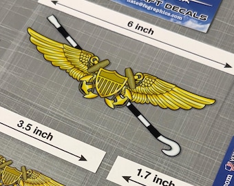 Naval Flight Officer Wings Tailhook (Old Style) Decal | USN Navy NFO Badge UV Dtf Sticker