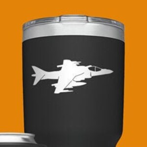 AV-8B Harrier [Cup Side 1] AV8B Decal, AV8 Sticker, AV-8B Harrier II, Jump Jet, usmc, Gift, McDonnell Douglas, Boeing, Vinyl Decal Sticker