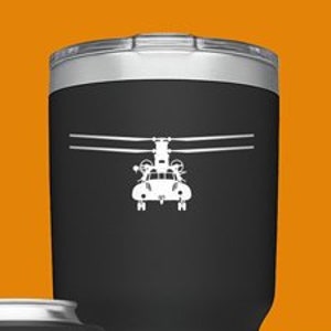 MH-47 Chinook [Front Cup Decal] MH47 Chinook Decal, CH-47C Chinook Sticker, Vinyl Decal Sticker, Boeing CH47 Chinook, Helicopter, Spec Ops