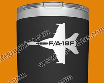 F/A-18F Super Hornet TOP w/Lettering [CUP Decal] F/A-18F, F-18F, FA18, F18, FA18F, FA18, McDonnell Douglas, Navy Gift, Vinyl Decal Sticker