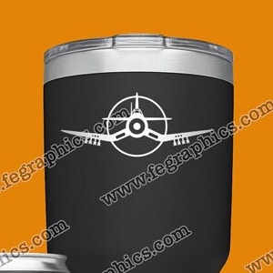 F4U Corsair w/Rockets [Cup Decal] F4U Corsair Vinyl Decal Sticker, F3A-1, Vought F4U Corsair, FG-1 Decal, fegraphics Nate