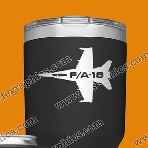F/A-18C Hornet TOP w/Lettering [CUP Decal] F/A-18A, F-18C, F-18A, FA18, F18, FA18C, FA18A, F/A-18 Hornet, Navy Gift, Vinyl Decal Sticker