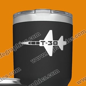 T-38 Talon TOP w/Lettering [Cup Decal] T38 Talon, T-38 Talon, Northrop T-38 Talon, USAF Pilot Training, Vinyl Decal Sticker, fegraphics