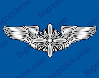 Flight Engineer Wings Decal (Basic USAF) Full Color, FE Wings, Engineer Wings Sticker, Flight Engineer Badge, Engineer Decal, FE Decal