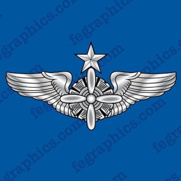 Flight Engineer Wings Decal (Senior USAF) Full Color, FE Wings, Engineer Wings Sticker, Flight Engineer Badge, Engineer Decal, FE Decal