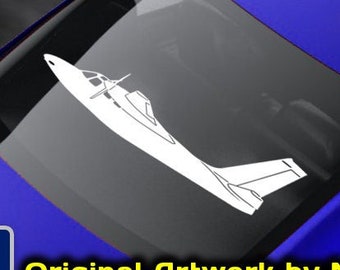 Twin Commander 500 [Side] Shrike Commander 500S, Vinyl Decal Sticker, Rockwell Intl, Aero, fegraphics Nate