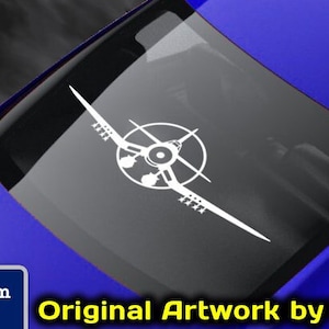 F4U-4 Corsair w/Chin Scoop Rockets & Bombs [Front] F4U Corsair Decal, Vinyl Decal Sticker, Vought F4U Corsair, FG-1, fegraphics Nate