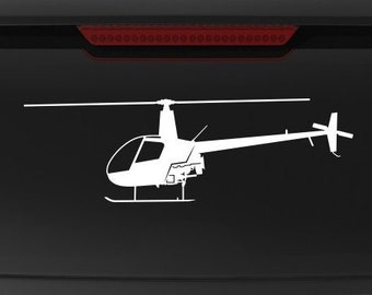 silber Aufkleber Heli Hubschrauber Robinson R44 