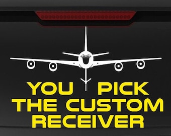 KC-135R AR w/ Custom Receiver - KC135R Decal, KC135 Vinyl Decal, KC135 Sticker, KC-135 Stratotanker Decal, Tanker Decal, Boom Operator Decal