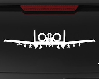 A-10 Thunderbolt II [Front] A-10 Decal, A10 Decal, A-10 Sticker, A10 Warthog Decal, A10 Thunderbolt II, A-10 Thunderbolt II Decal