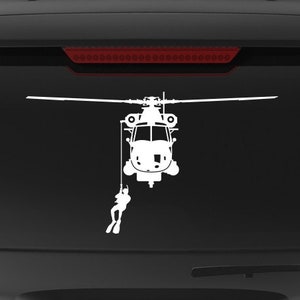 SH-2F Seasprite [Rescue Swimmer Front] SH-2 Sea Sprite Decal, SH2F Decal, SH2 Sticker, Helicopter Decal, Kaman Decal, US Navy asw, sar