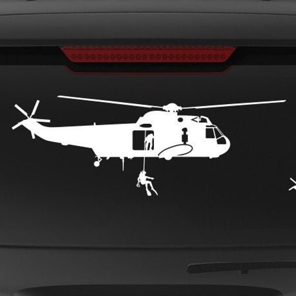 SH-3 Sea King [Side Rescue Swimmer] SH3 Decal, Seaking Sticker, Sikorsky S-61 SH3A, H-3 US Navy, Helicopter Gift, Vinyl Decal Sticker, SAR