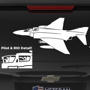 F-4J Phantom II [Angle 1 Detailed] F4J Decal, F-4S Vinyl Decal, F4J Sticker, F-4J Phantom II, F4B F4J F4N F4S F4K Gift, Naval Pilot, RIO