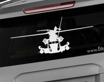 CH-53E Super Stallion [Front] CH53E Super Stallion, Helicopter, US Marines, Vinyl Decal Sticker, Helo CSAR, Vert Rep, fegraphics