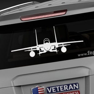 F-15A F-15C Eagle Loaded w/Wing Tanks [Front] F15A F15C Decal, AIM7 AIM9, USAF Jet Fighter, Vinyl Decal Sticker, McDonnell Douglas F-15J