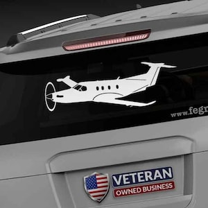 Pilatus PC-12 [Angle 1] Vinyl Decal Sticker, Pilatus PC12, Business Jet, Pilot Gift, Aircraft, Airplane, fegraphics Nate