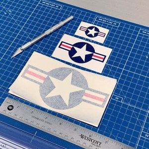 Star & Bars Roundel [Full Color] United States Military Aircraft National Insignia, Stars and Bars Vinyl Decal Sticker