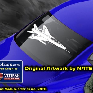 F-100F Super Sabre [Angle 1] F100F Super Sabre Decal, F-100 Super Saber Sticker, F-100 Sabre, USAF, Jet Fighter, Vinyl Decal, fegraphics