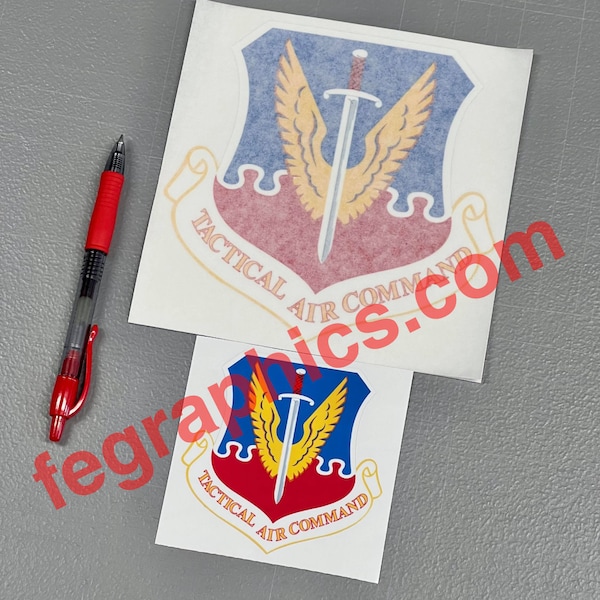 TAC Patch Decal [Full Color] Tactical Air Command Patch, USAF Air Force, TAC majcom, fegraphics, Vinyl Decal Sticker
