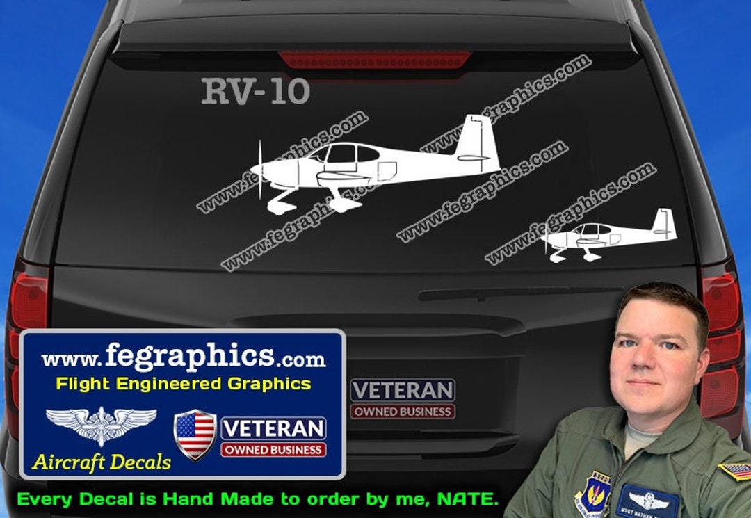Vans RV-10 Decal [side] RV10 Vinyl Decal Sticker, Vans Aircraft Kit, RV ...