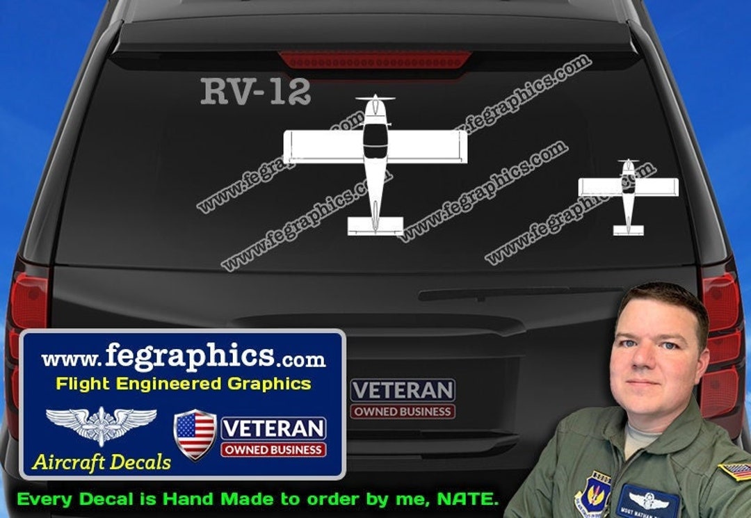 Vans RV-12 Decal [TOP] RV12 Vinyl Decal Sticker, Vans Aircraft Kit, RV ...