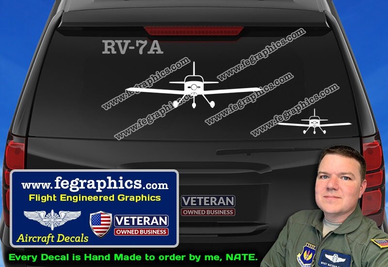 Vans RV-7A Decal [front] RV7A Vinyl Decal Sticker, Vans Aircraft Kit ...