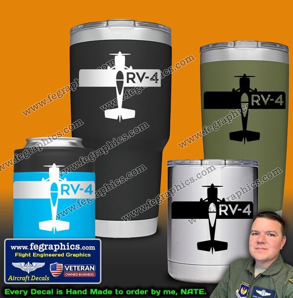 Vans RV-4 CUP Decal [top] RV4 Vinyl Decal Sticker, Vans Aircraft Kit ...