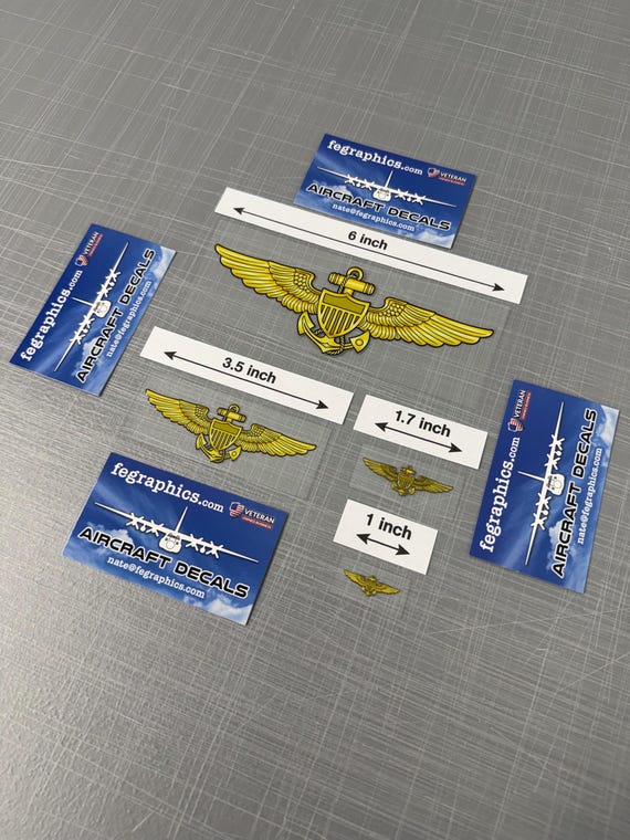 Naval Aviator Wings Decal | USN Navy Pilot Badge UV Dtf Sticker