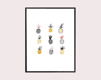 Pineapple Illustrative Print