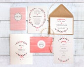 Printed Wedding Stationery Set 'Bows & Blooms'