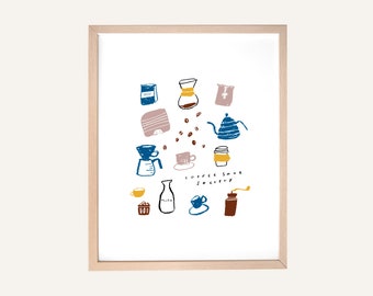 Illustrated Art Print - Coffee Snob
