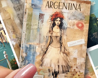 Travel Art Cards Junk Journal Ephemera Scrapbook Printable Mini Art Prints